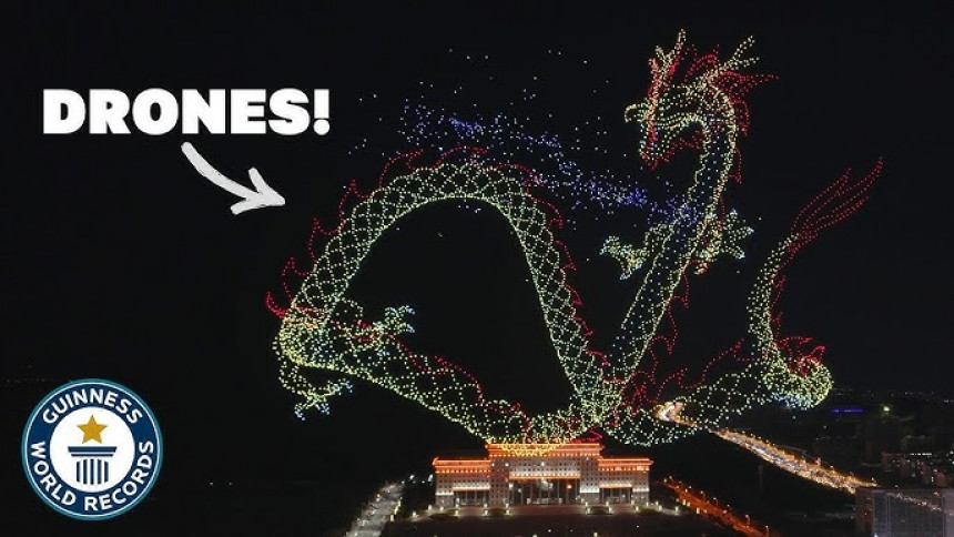 A dazzling display of 7,598 drones during China’s world-record-breaking drone show.